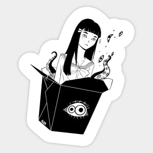 Anime School Girl Take Out With Tentacles Sticker